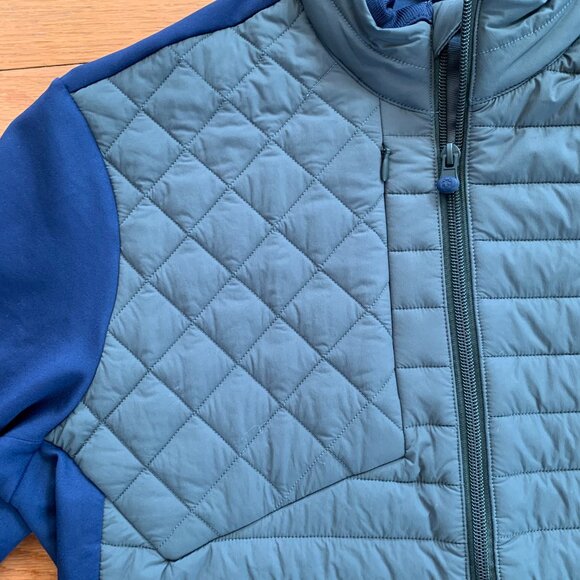 Greyson Yukon Hybrid Full Zip Midlayer Jacket Mens M Quilted Golf Blue Gray - Picture 3 of 12